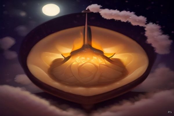 网络社区生态示意图，多个节点用线条相连形成复杂网络，背景是温暖的珊瑚粉渐变，象征用户关系与内容流转